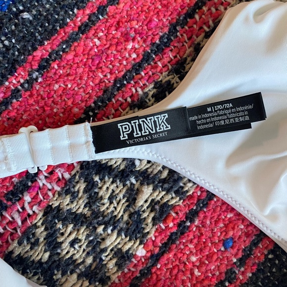 NWOT Victoria’s Secret PINK Size M Ruched Front White Monokini One Piece - Picture 4 of 7